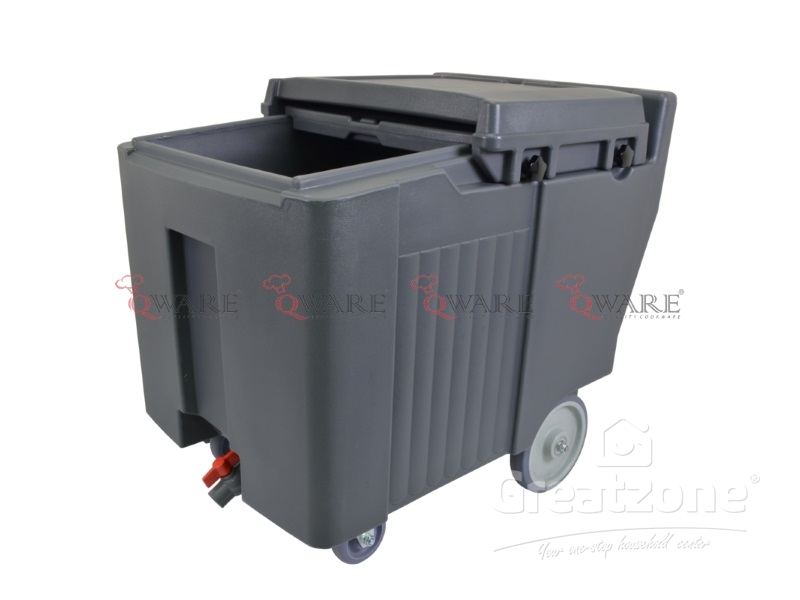 Sliding Lid Insulated Ice Caddies - Grey