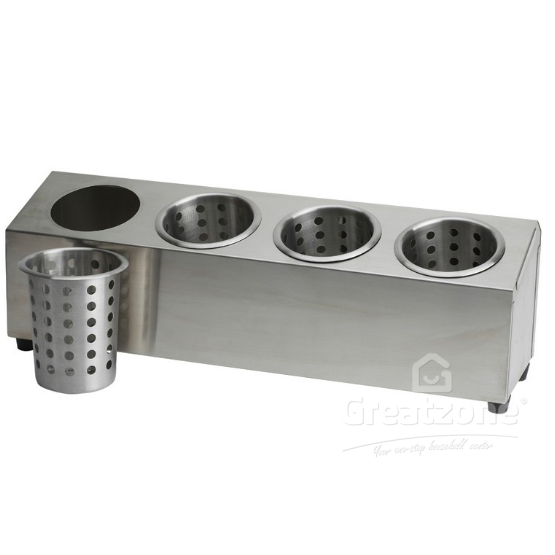 COMPARTMENT STAINLESS STEEL CUTLERY HOLDER