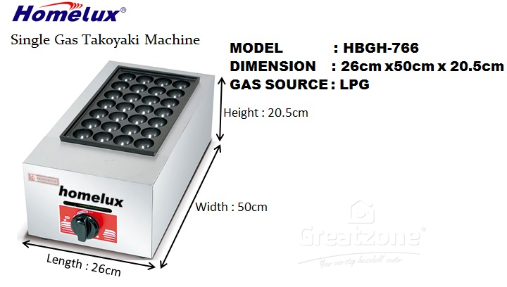 SINGLE GAS TAKOYAKI MACHINE HBGH-766