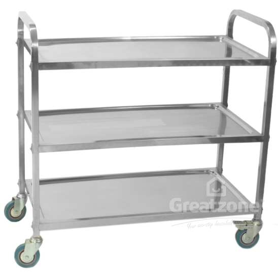 STAINLESS STEEL 3-TIER TROLLEY