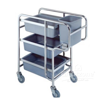 S/STEEL BOWL COLLECTOR TROLLEY