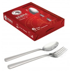 ZEBRA FORK & SPOON SET "CLASSIC II" 6PAIRS Z100-328