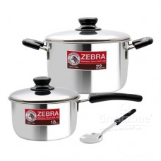 ZEBRA SAUCE PAN 18CM & SAUCE POT 22CM W/LADLE 'BUDDY' Z180-817