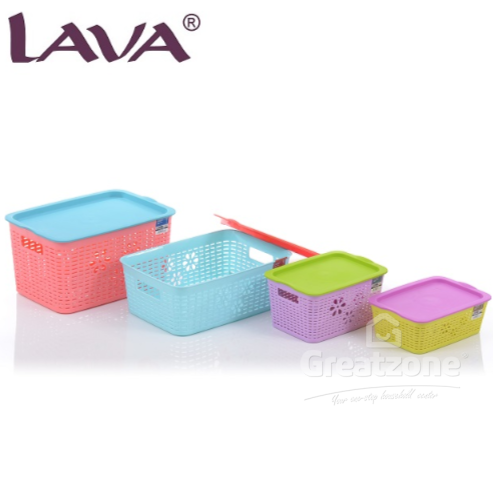 Basket With Lid (L)(tall)