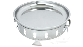24''18.0 stainless steel round warmer with pan