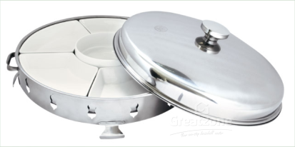 18.0 Stainless Steel Economy Dome Ceramic Bowl Chafing Dish  (6pcs) 1909