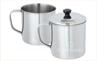 100* 18.8 Stainless Steel Mug With Cover 3410