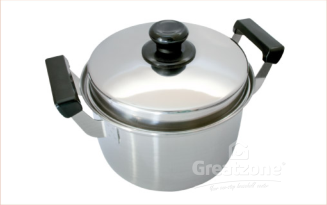 220*18.0 Stainless Steel Double Handle Cooking Pot 8422