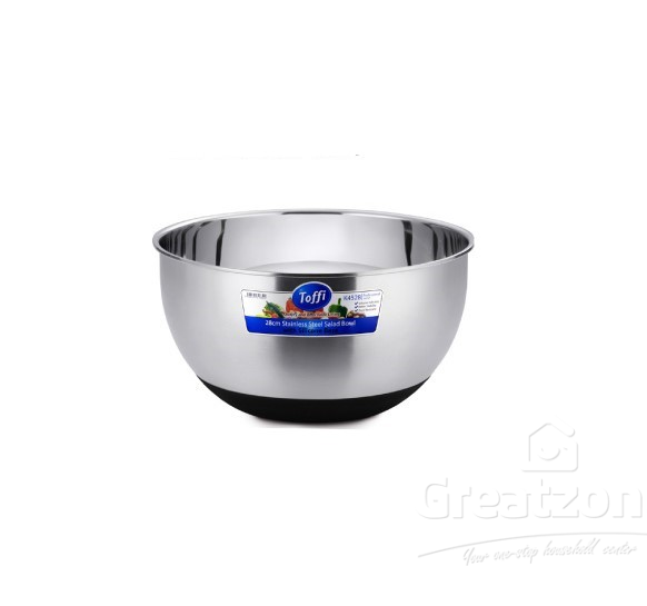 240''Stainless Steel Salad Bowl with Silicone Base