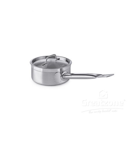 Stainless Steel Short Bottom Shallow Saucepan w/Lid