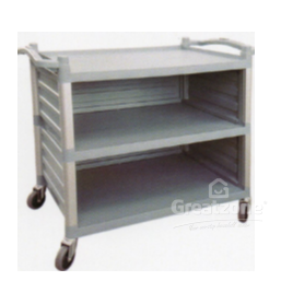 LARGE UTILITY CART W/SHELF PANEL GREY