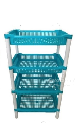 RECT RACK 4TIER  BLUE/GREEN/WHITE