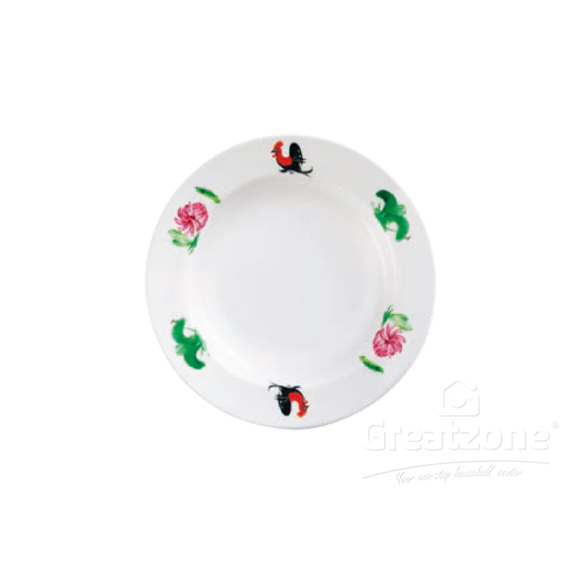 HOOVER CHICKEN ROUND SOUP PLATE 8INCH 