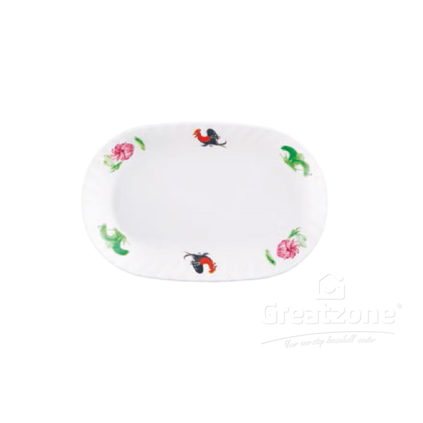 HOOVER CHICKEN WAVEN RECTANGULAR PLATE 10INCH 