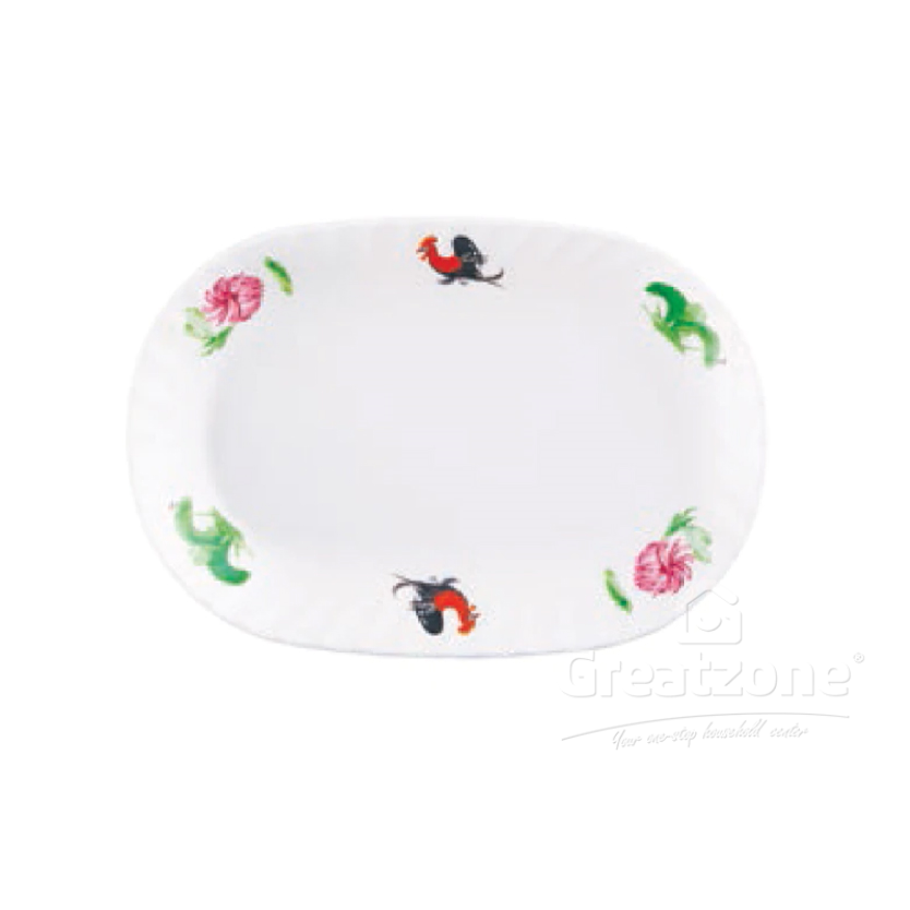 HOOVER CHICKEN WAVEN RECTANGULAR PLATE 14INCH