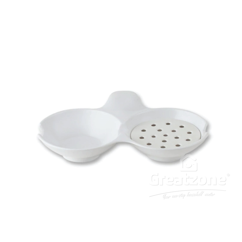 HOOVER HOT POT TWO COMPARTMENT SAUCE DISH 7 ¼INCH 