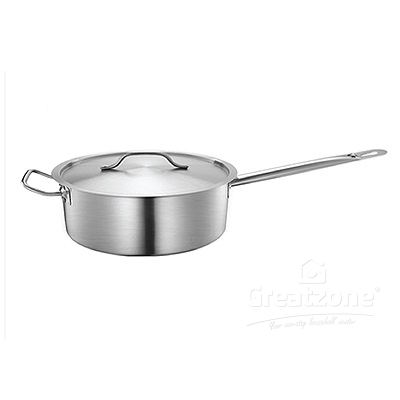 TOFFI STAINLESS STEEL BOTTOM SHALLOW SAUCEPAN WITH LID 26CM C8726