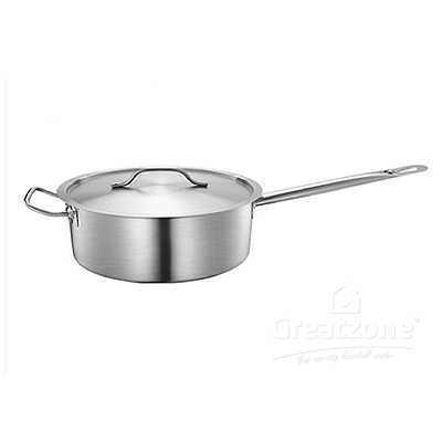 TOFFI STAINLESS STEEL BOTTOM SHALLOW SAUCEPAN WITH LID 30CM C8730