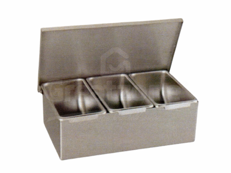 Compartment Condiment Dispenser - Silver
