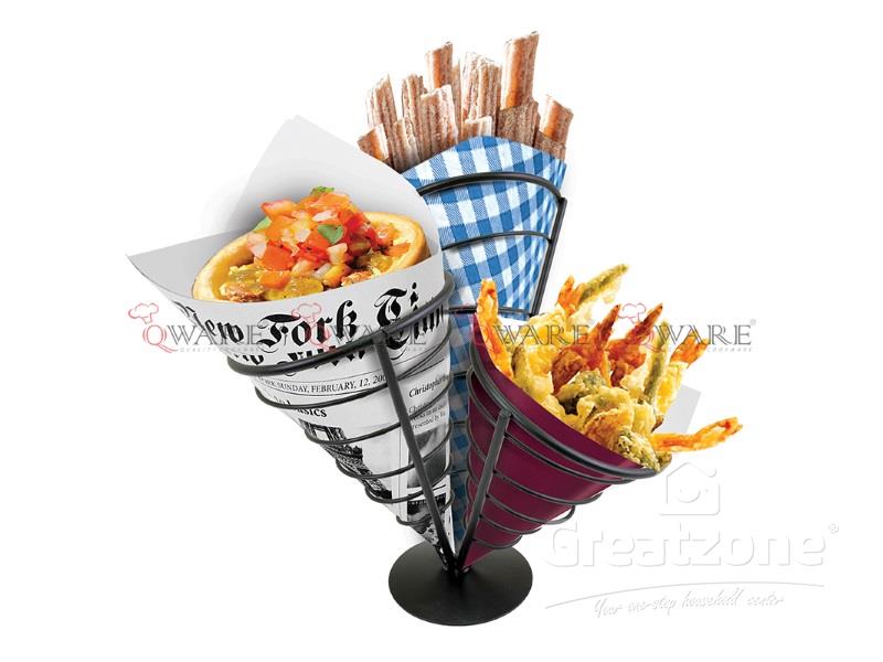 Black French Fry Holders - 3oz