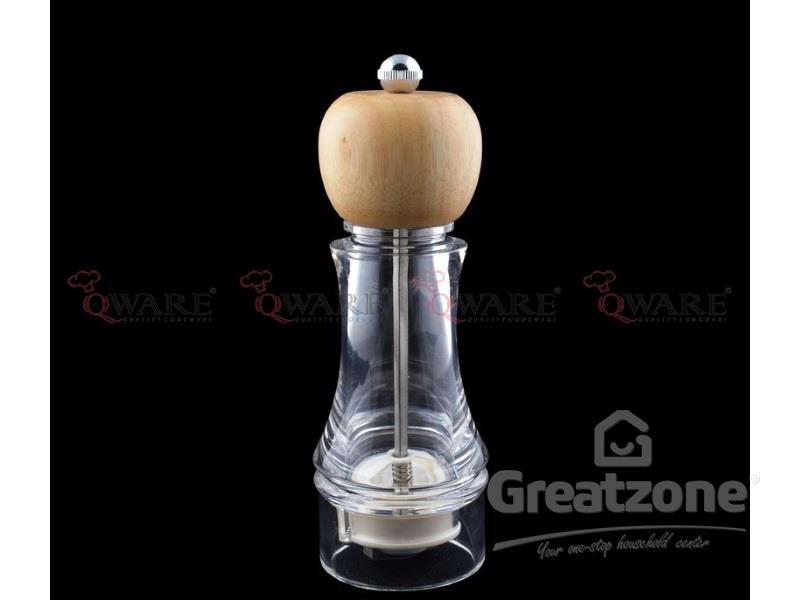 Acrylic Wooden Cap Pepper Mill