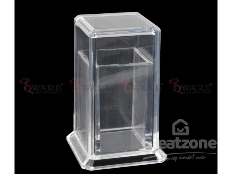 Acrylic Square Shape Toothpick Bottle With Cover