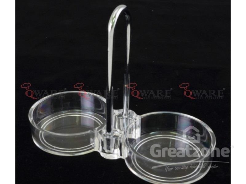 Acrylic 2 Hole Condiment Holder