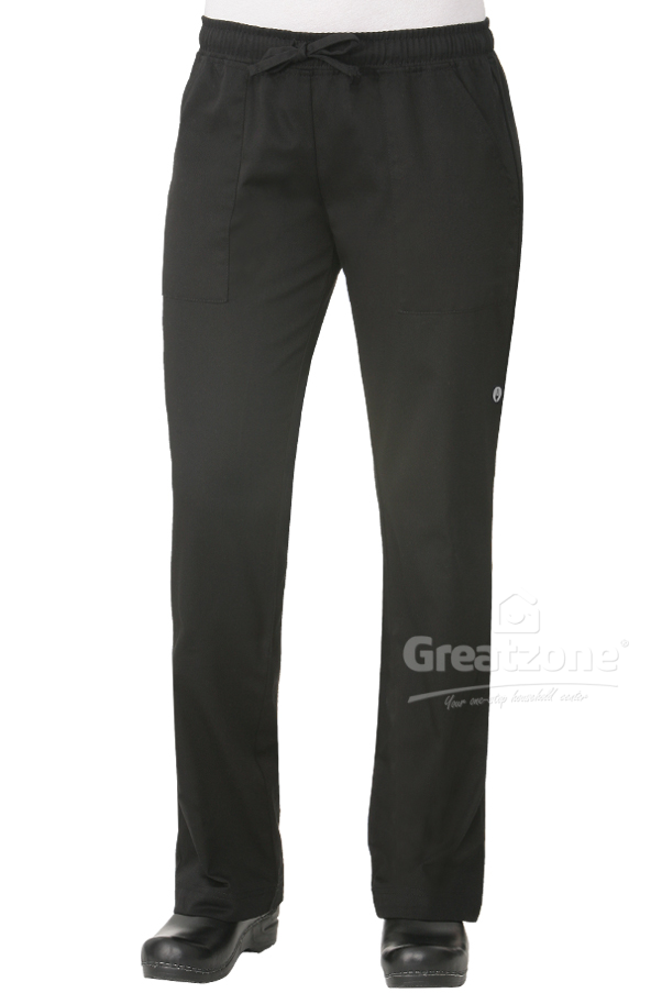 WOMENS CHEF PANTS: BLACK