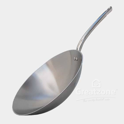 STAINLESS STEEL FRY WOK W/HANDLE