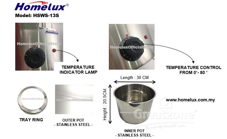 STAINLESS STEEL SOUP WARMER HSWS-13S