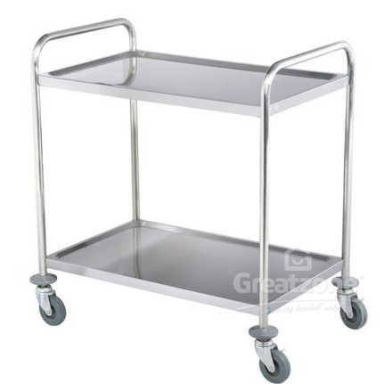 S/STEEL 2 TIER BOWL COLLECTOR TROLLEY