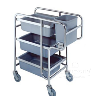S/STEEL BOWL COLLECTOR TROLLEY