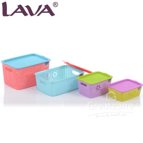 Basket With Lid (L)(tall)