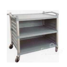 LARGE UTILITY CART W/SHELF PANEL GREY