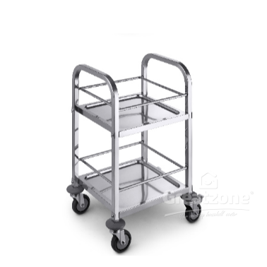 S/S 2 TIER SQUARE SERVING CART