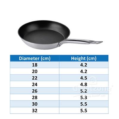 TOFFI STAINLESS STEEL NON-STICK BOTTOM FRYING PAN 30CM C8230