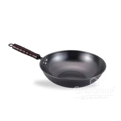 GOLDFISH TRAD.PRESEASONED WOK WITH WOOD HDL 32CM P321WH