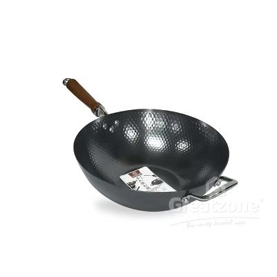 GOLDFISH TRAD.HANDMADE WOK WITH WOOD HDL 34CM P342WH