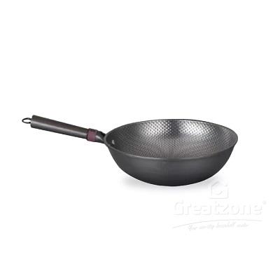 GOLDFISH TRAD WOK WITH WOOD HDL 32CM POLISH P324WH