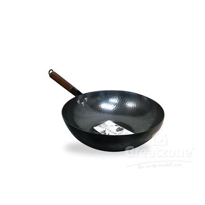 GOLDFISH TRAD.HANDMADE WOK WITH WOOD HDL 32CM P323WH