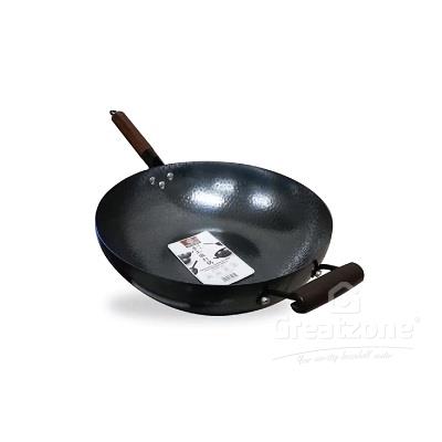 GOLDFISH TRAD HANDMADE WOK WITH WOODEN HDL 34CM P343W