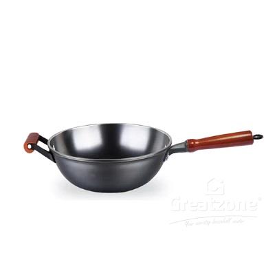 GOLDFISH TRAD CAST IRON PREMIUM WOK 34CM C34W 