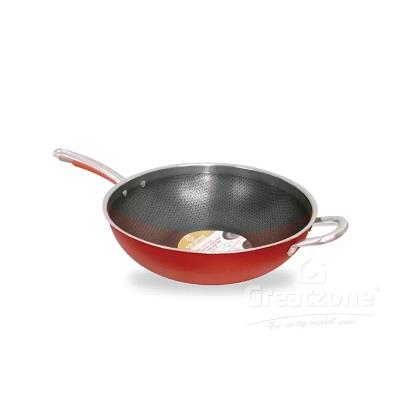 GOLDFISH STAINLESS STEEL NON-STICK HONEY COMBO WOK PAN S34WH-R