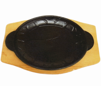 Round Shape Sizzling Plate - Palte Only Optional Board