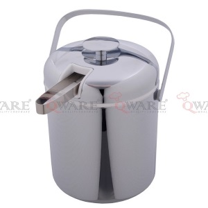 Chrome Ice Pail with Ice Tong