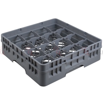 16 Compartment Glass Rack With Full Drop Extender