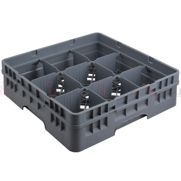 9 Compartment Glass Rack With Full Drop Extender