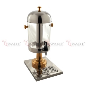 Single Juice Dispenser with Gold Plated Leg and Knob