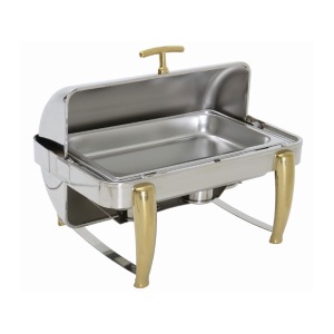 Rectangular Gold Plated Legs and Handle Chafing Dish 